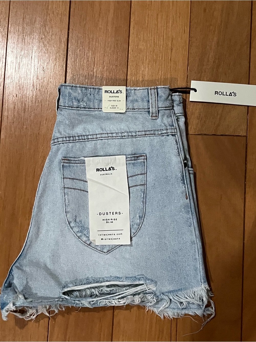 ROLLA'S Light Wash Denim Shorts in Pale Blue